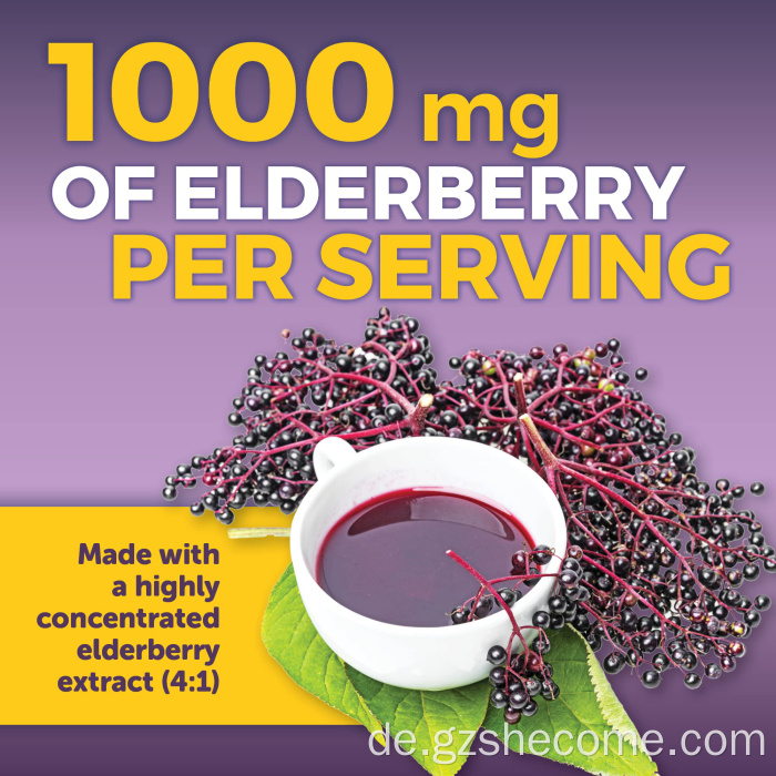 Zink- und Vitamin -C -Sambucus schwarze Elderberry -Kapseln